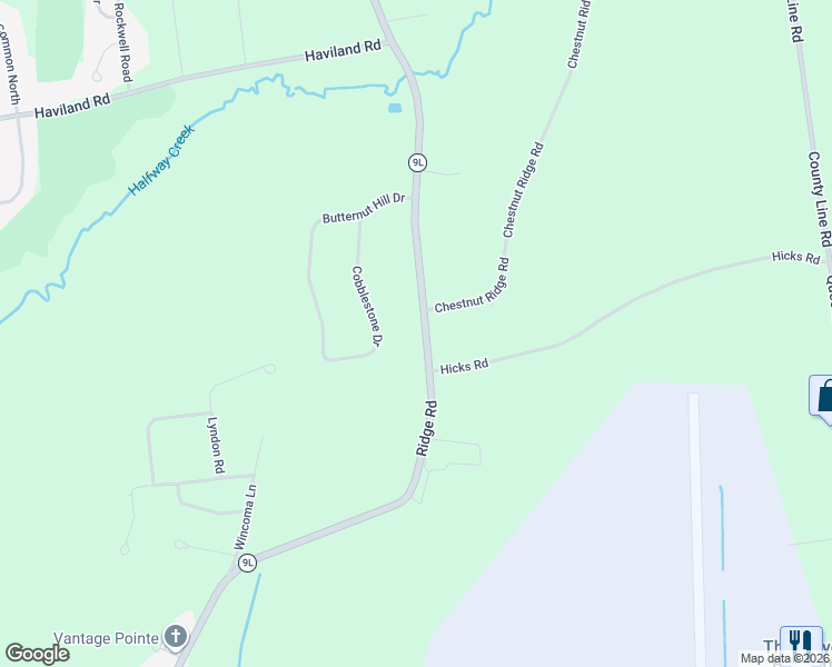 map of restaurants, bars, coffee shops, grocery stores, and more near 749 Ridge Road in Queensbury