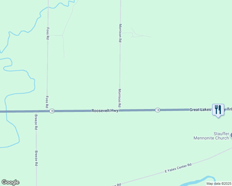 map of restaurants, bars, coffee shops, grocery stores, and more near 1316 Morrison Road in Lyndonville