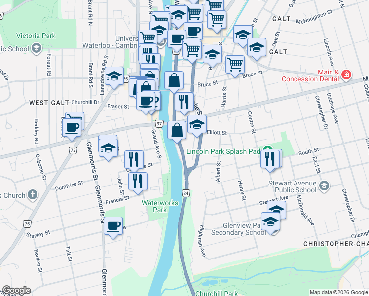 map of restaurants, bars, coffee shops, grocery stores, and more near in Cambridge