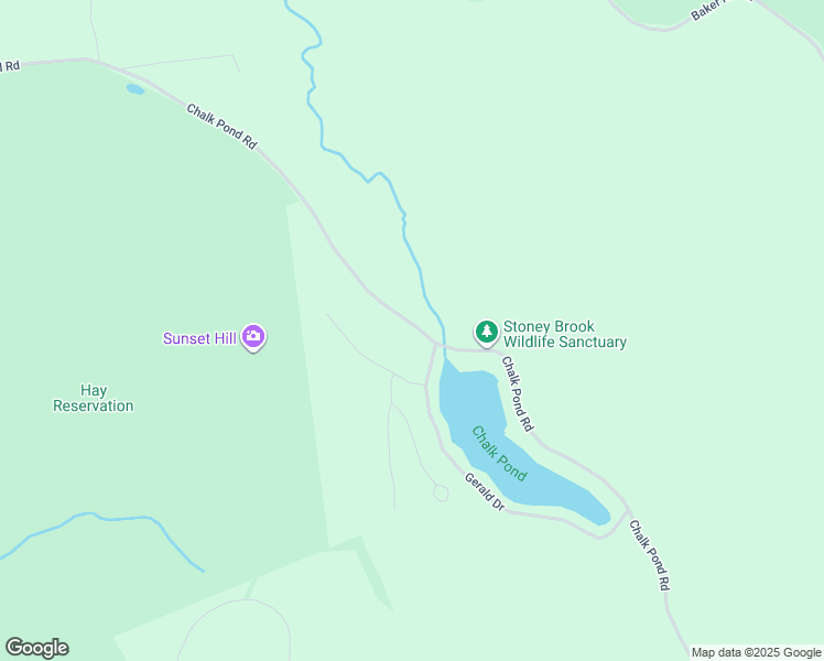 map of restaurants, bars, coffee shops, grocery stores, and more near 417 Chalk Pond Road in Newbury