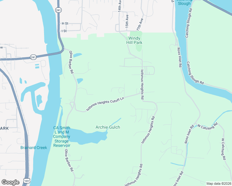 map of restaurants, bars, coffee shops, grocery stores, and more near 63598 Bay Way in Coos Bay