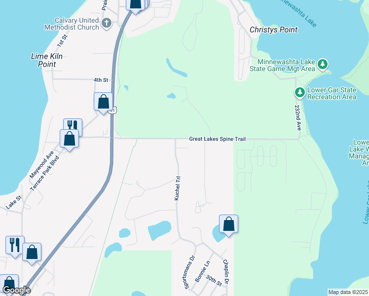 map of restaurants, bars, coffee shops, grocery stores, and more near 3432 Golf Villa Drive in Milford