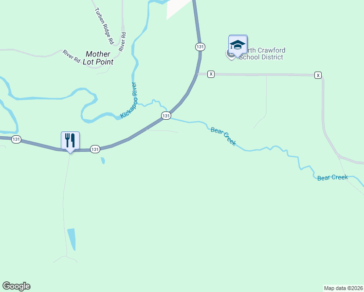 map of restaurants, bars, coffee shops, grocery stores, and more near 47298 Honey Farm Road in Gays Mills