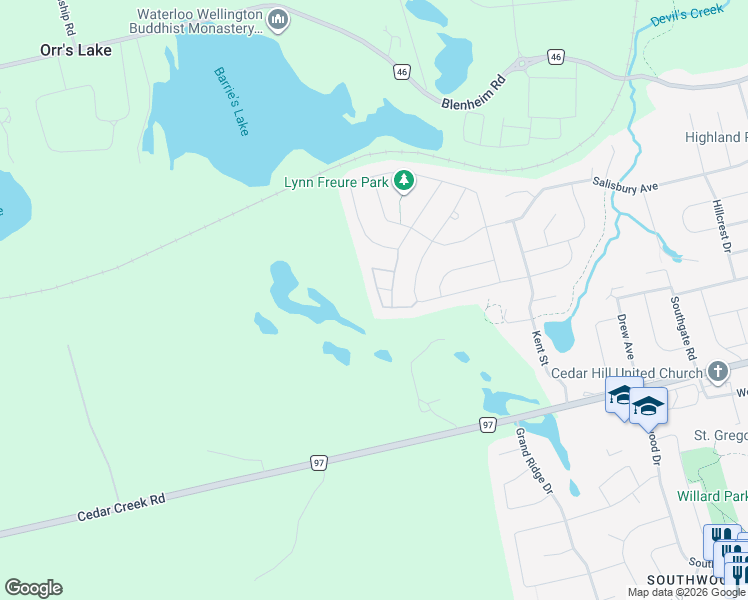 map of restaurants, bars, coffee shops, grocery stores, and more near 135 Hardcastle Drive in Cambridge