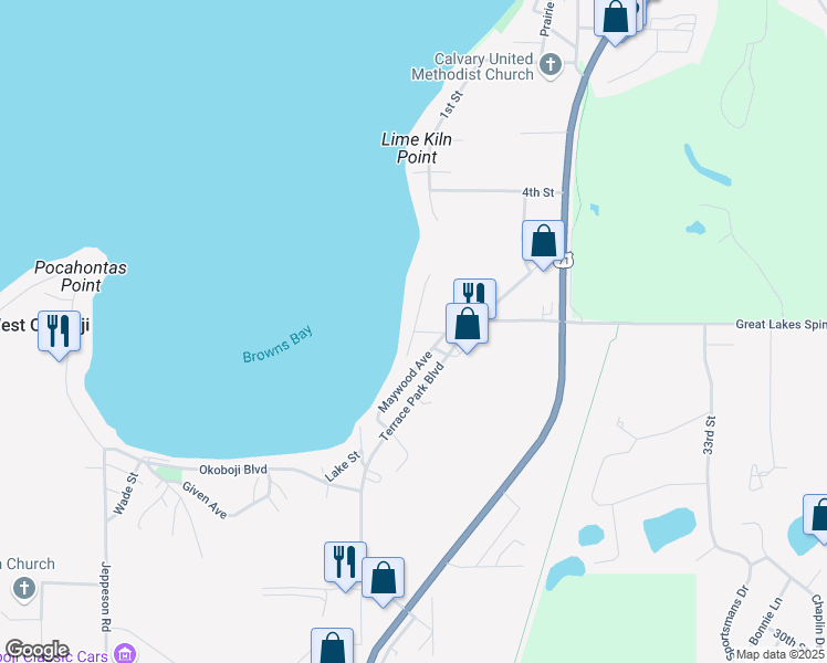 map of restaurants, bars, coffee shops, grocery stores, and more near 705 Milford Street in Milford
