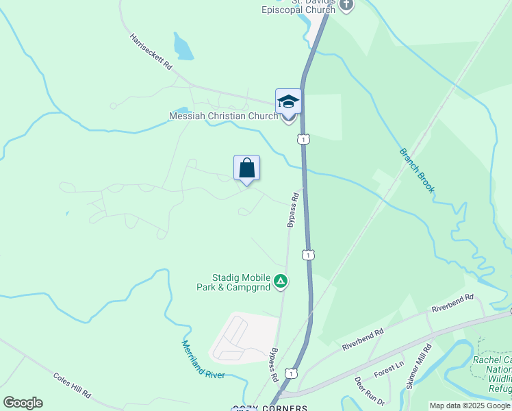 map of restaurants, bars, coffee shops, grocery stores, and more near 65 Hidden Brook Drive in Wells