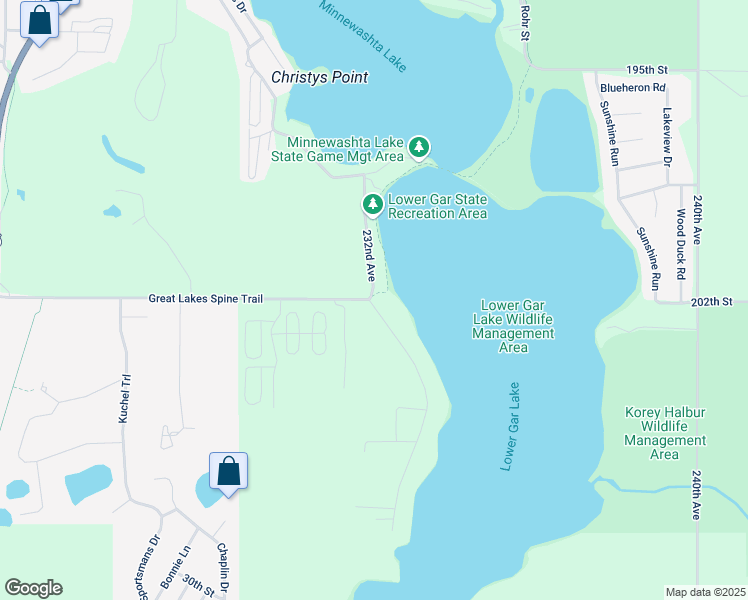 map of restaurants, bars, coffee shops, grocery stores, and more near 2000-2098 Great Lakes Spine Trail in Arnolds Park