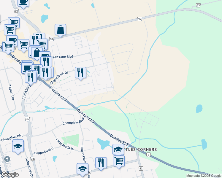 map of restaurants, bars, coffee shops, grocery stores, and more near 136 Fitzgerald Drive in Cambridge