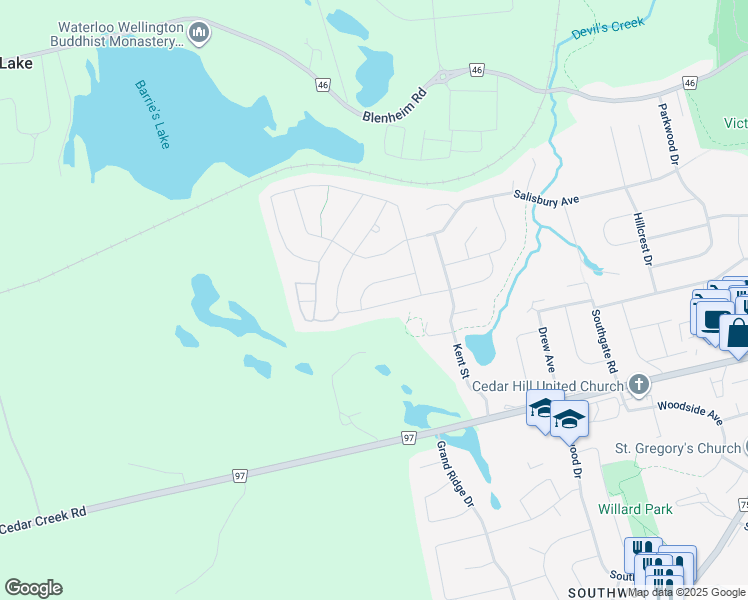 map of restaurants, bars, coffee shops, grocery stores, and more near 84 Hardcastle Drive in Cambridge