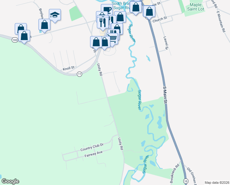 map of restaurants, bars, coffee shops, grocery stores, and more near 23 Golf Drive in Newport