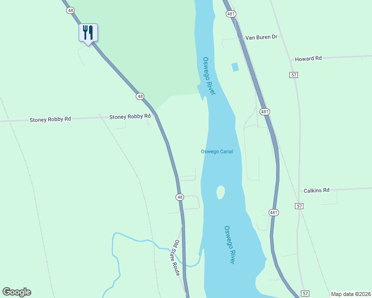 map of restaurants, bars, coffee shops, grocery stores, and more near 1966 New York 48 in Fulton