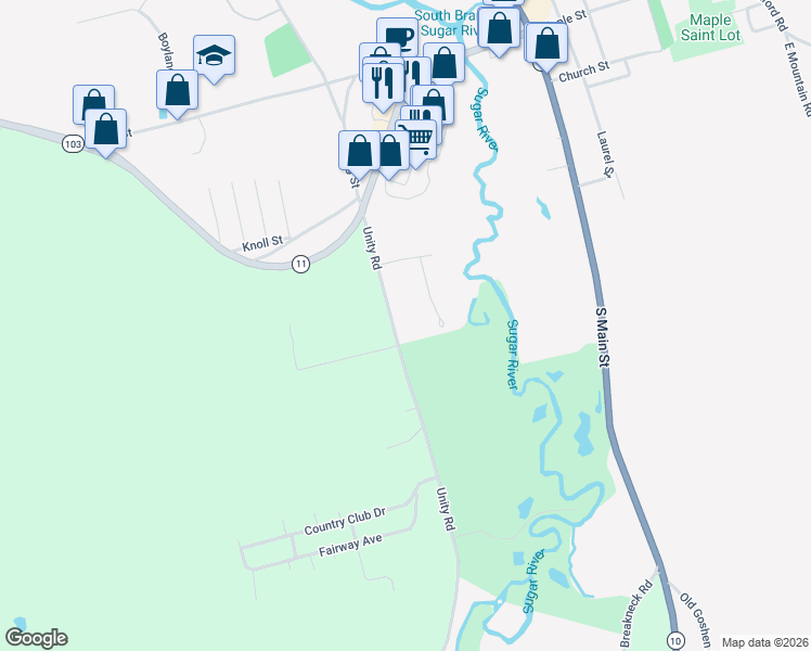 map of restaurants, bars, coffee shops, grocery stores, and more near 23 Golf Drive in Newport