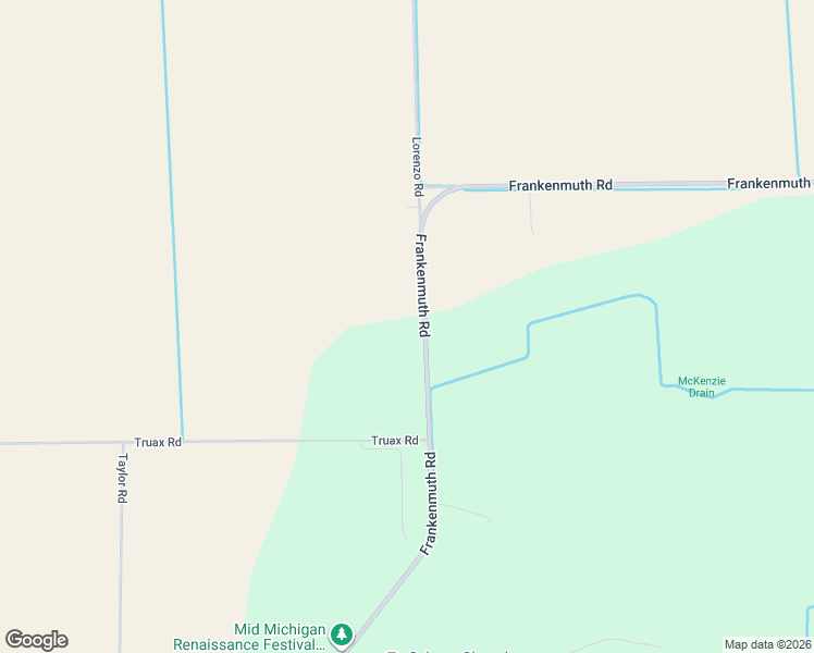 map of restaurants, bars, coffee shops, grocery stores, and more near 7140 Frankenmuth Road in Vassar