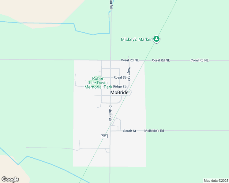 map of restaurants, bars, coffee shops, grocery stores, and more near in McBride