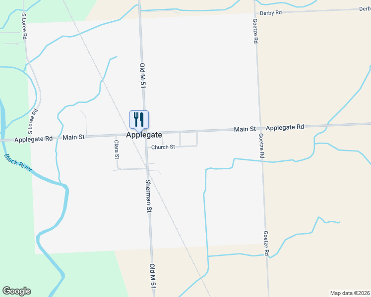 map of restaurants, bars, coffee shops, grocery stores, and more near 4858 Church Street in Applegate