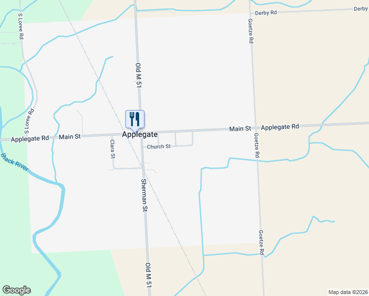 map of restaurants, bars, coffee shops, grocery stores, and more near 4858 Church Street in Applegate