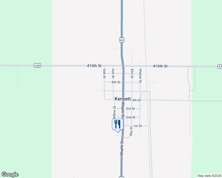 map of restaurants, bars, coffee shops, grocery stores, and more near 400-498 5th St in Kensett