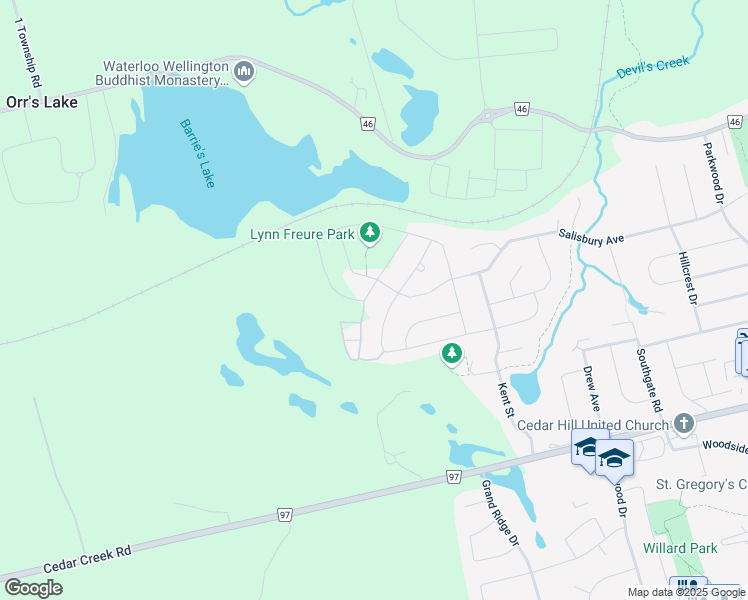 map of restaurants, bars, coffee shops, grocery stores, and more near 207 Hardcastle Drive in Cambridge
