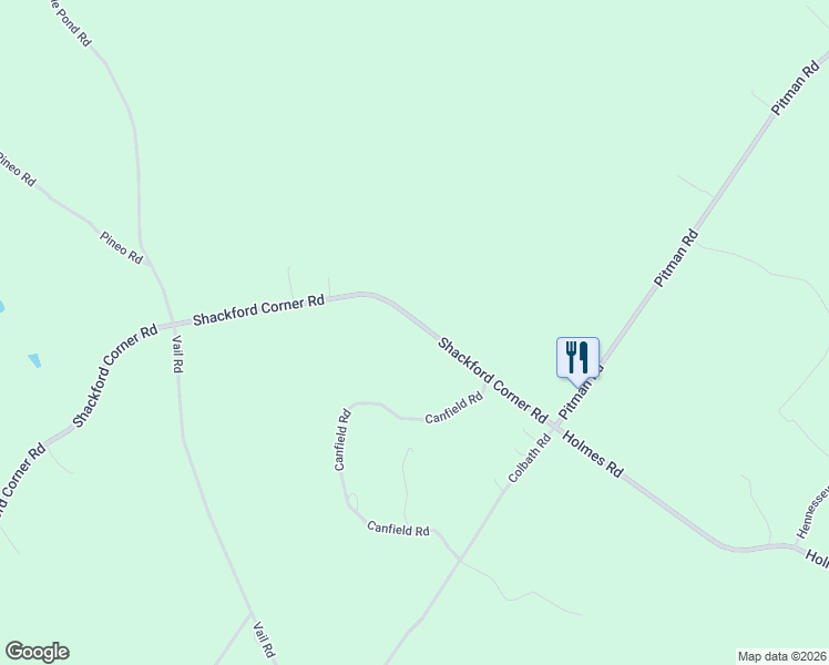 map of restaurants, bars, coffee shops, grocery stores, and more near 509 Shackford Corner Road in Barnstead