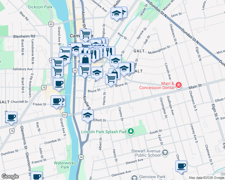 map of restaurants, bars, coffee shops, grocery stores, and more near 10 McKenzie Street in Cambridge