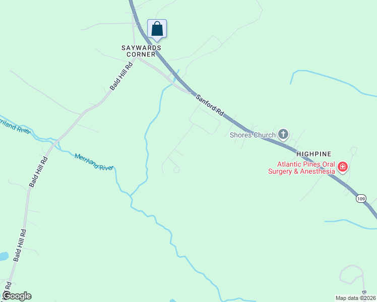 map of restaurants, bars, coffee shops, grocery stores, and more near Unnamed Road in Wells