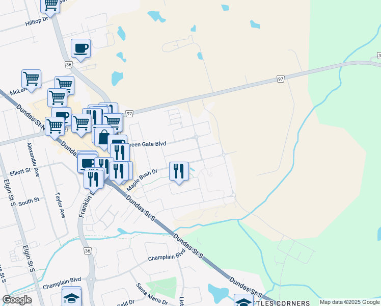 map of restaurants, bars, coffee shops, grocery stores, and more near in Cambridge
