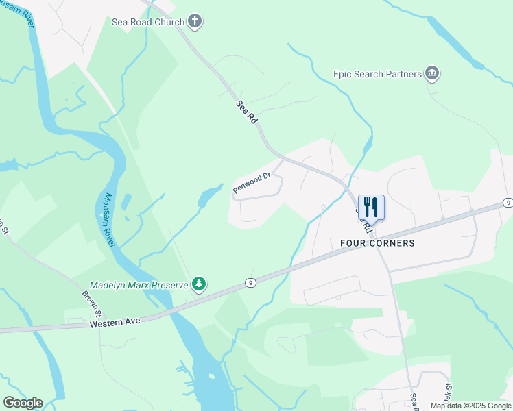 map of restaurants, bars, coffee shops, grocery stores, and more near 4 Carriage Lane in Kennebunk
