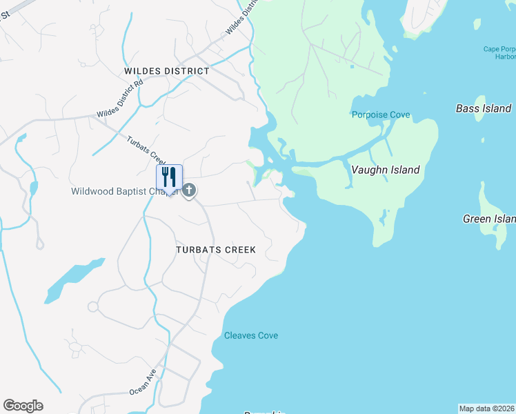 map of restaurants, bars, coffee shops, grocery stores, and more near 63 Turbats Creek Road in Kennebunkport
