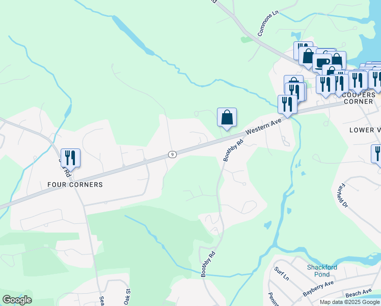 map of restaurants, bars, coffee shops, grocery stores, and more near 82 Western Avenue in Kennebunk