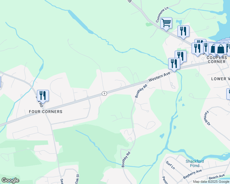 map of restaurants, bars, coffee shops, grocery stores, and more near 82 Western Avenue in Kennebunk