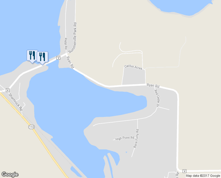 map of restaurants, bars, coffee shops, grocery stores, and more near W11357 County Road V in Lodi