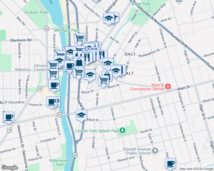 map of restaurants, bars, coffee shops, grocery stores, and more near 10 McKenzie Street in Cambridge