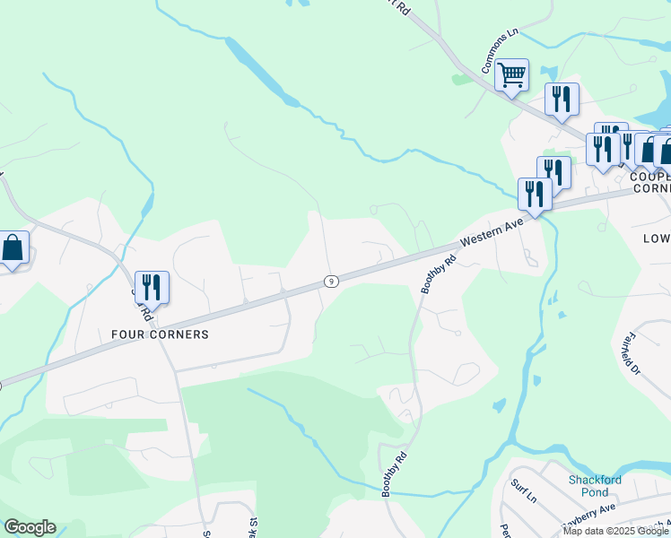 map of restaurants, bars, coffee shops, grocery stores, and more near 5 Southgate Road in Kennebunk