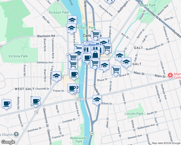 map of restaurants, bars, coffee shops, grocery stores, and more near 7 Warnock Street in Cambridge