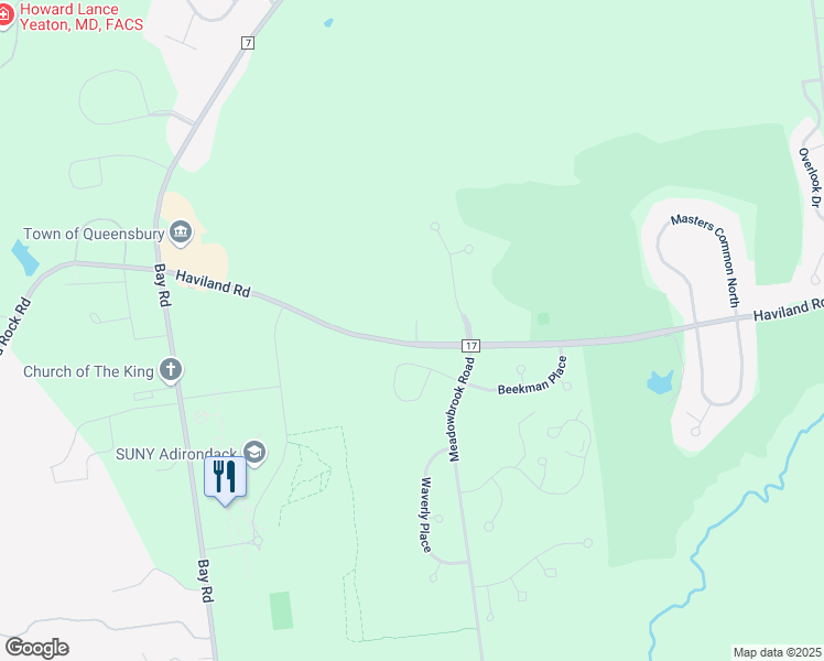 map of restaurants, bars, coffee shops, grocery stores, and more near 89 Haviland Road in Warren County