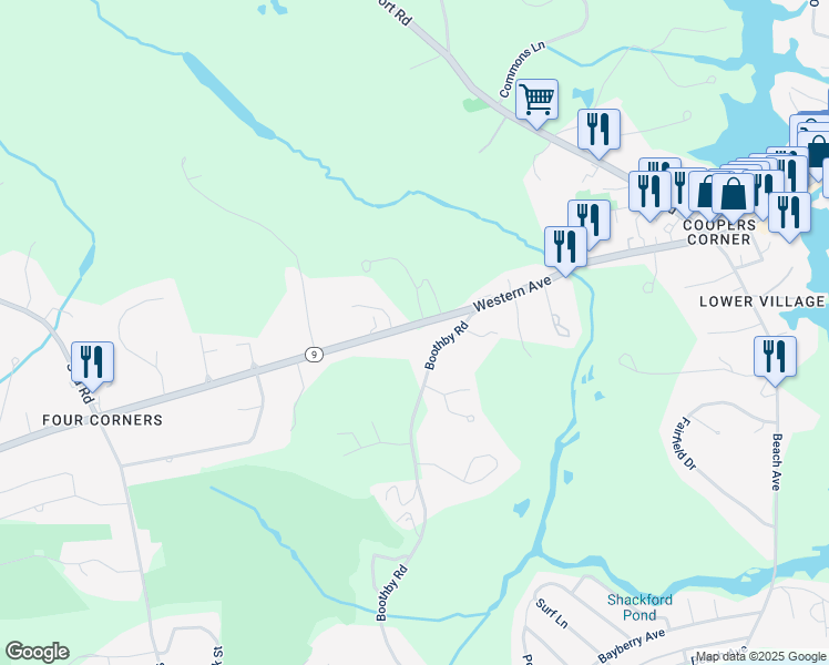 map of restaurants, bars, coffee shops, grocery stores, and more near 81 Western Avenue in Kennebunk