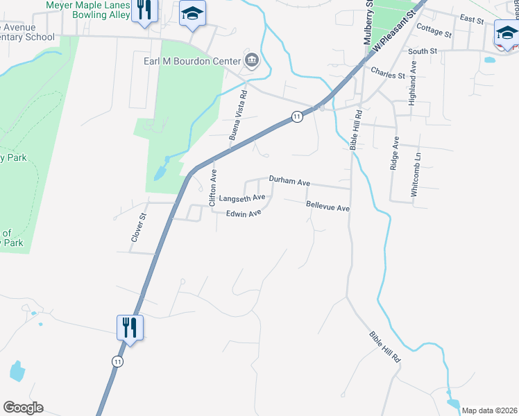 map of restaurants, bars, coffee shops, grocery stores, and more near 2 Stringer Lane in Claremont