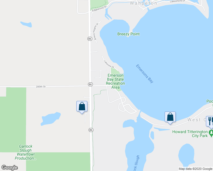 map of restaurants, bars, coffee shops, grocery stores, and more near 2172 200th Street in Milford