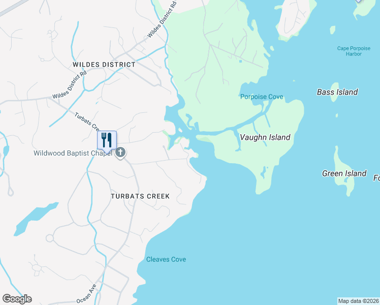 map of restaurants, bars, coffee shops, grocery stores, and more near 80 Turbats Creek Road in Kennebunkport