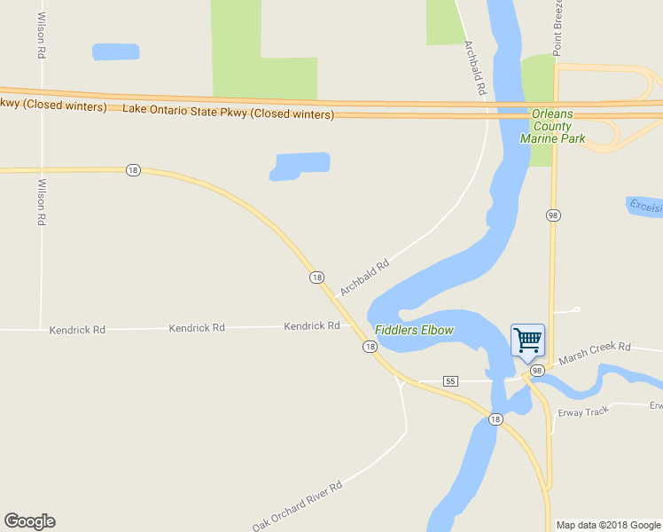 map of restaurants, bars, coffee shops, grocery stores, and more near 1196 Archbald Road in Waterport