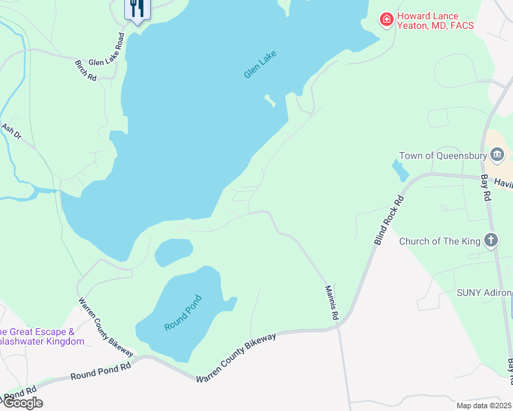 map of restaurants, bars, coffee shops, grocery stores, and more near 97 Mannis Road in Warren County