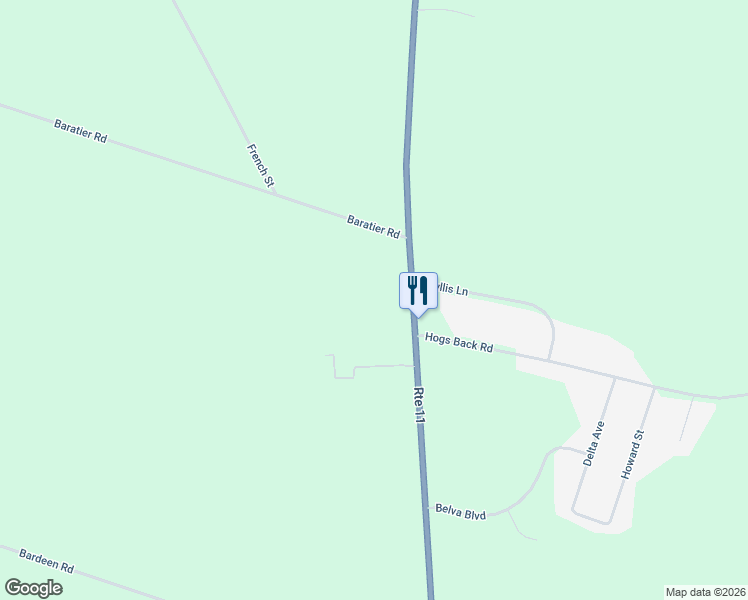 map of restaurants, bars, coffee shops, grocery stores, and more near 1719 U.S. 11 in Hastings