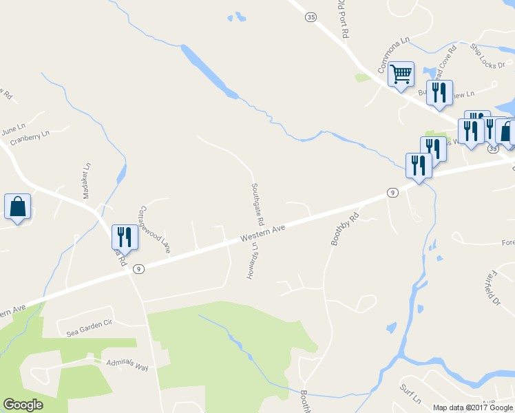 map of restaurants, bars, coffee shops, grocery stores, and more near 5 Southgate Road in Kennebunk