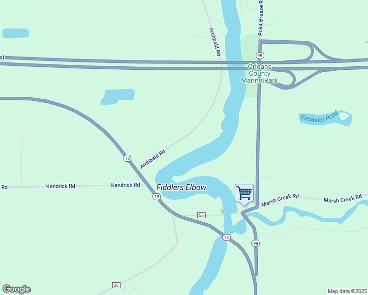 map of restaurants, bars, coffee shops, grocery stores, and more near 1149 Archbald Road in Waterport
