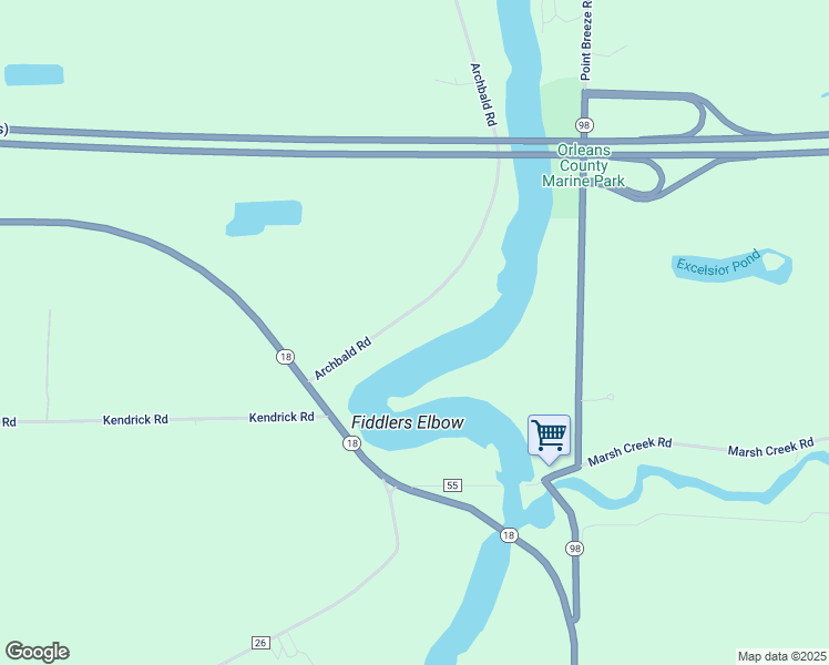 map of restaurants, bars, coffee shops, grocery stores, and more near 1149 Archbald Road in Waterport