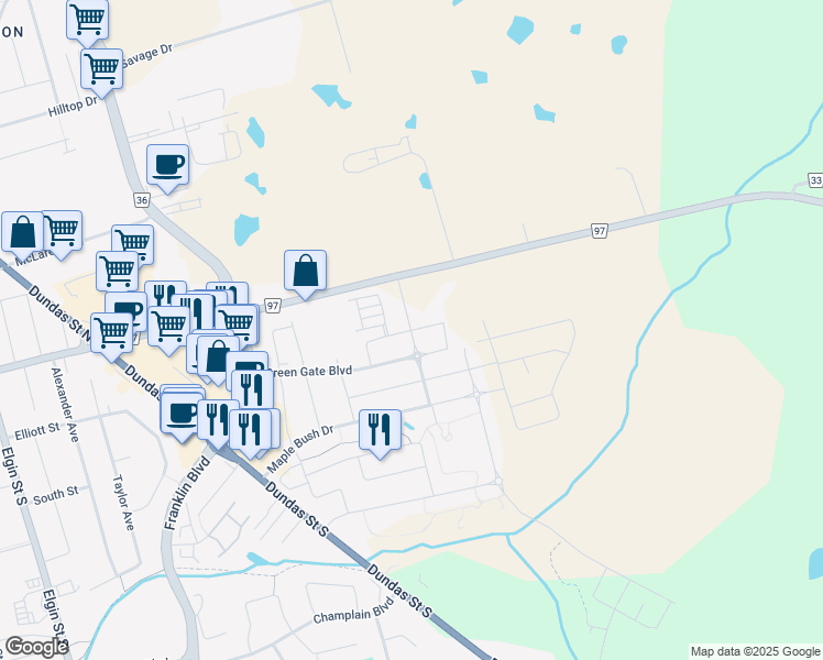 map of restaurants, bars, coffee shops, grocery stores, and more near Sparrow Avenue in Cambridge