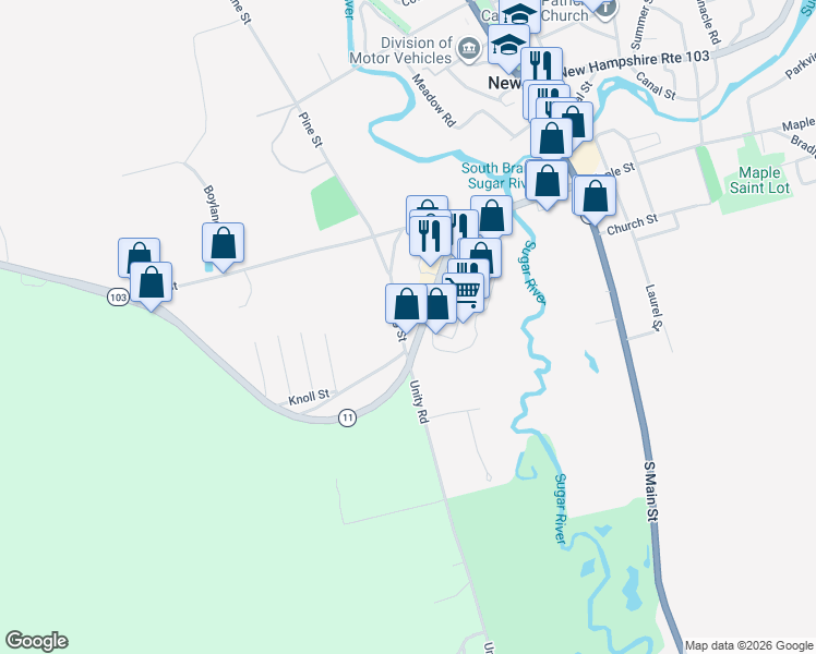 map of restaurants, bars, coffee shops, grocery stores, and more near in Newport