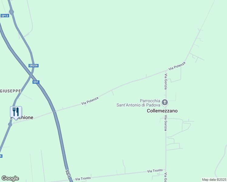 map of restaurants, bars, coffee shops, grocery stores, and more near 18 Via Potenza in Provincia di Livorno