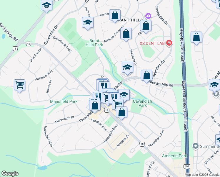 map of restaurants, bars, coffee shops, grocery stores, and more near in Burlington