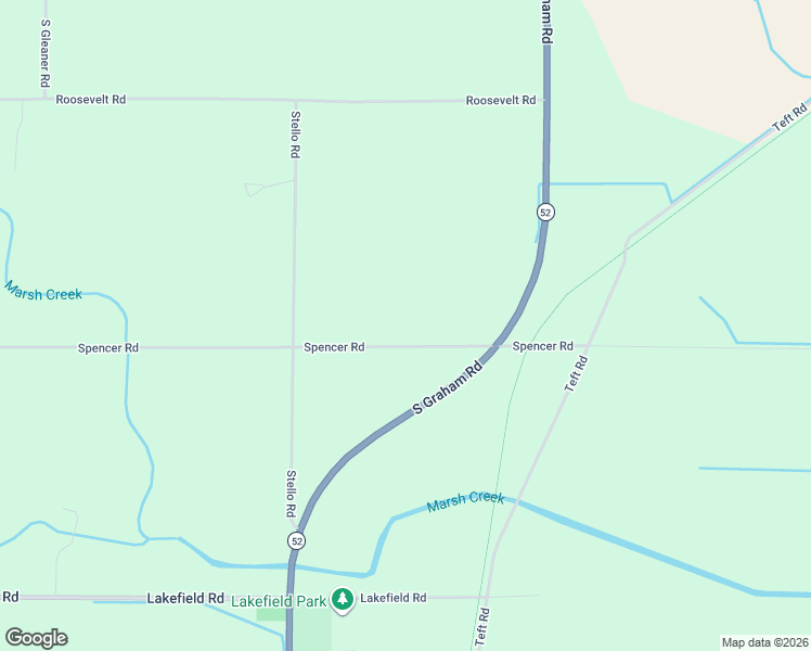 map of restaurants, bars, coffee shops, grocery stores, and more near 11278 Spencer Road in Saginaw